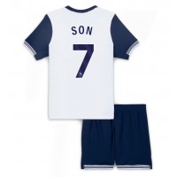 Camisa de Futebol Tottenham Hotspur Son Heung-min #7 Equipamento Principal Infantil 2024-25 Manga Curta (+ Calças curtas)